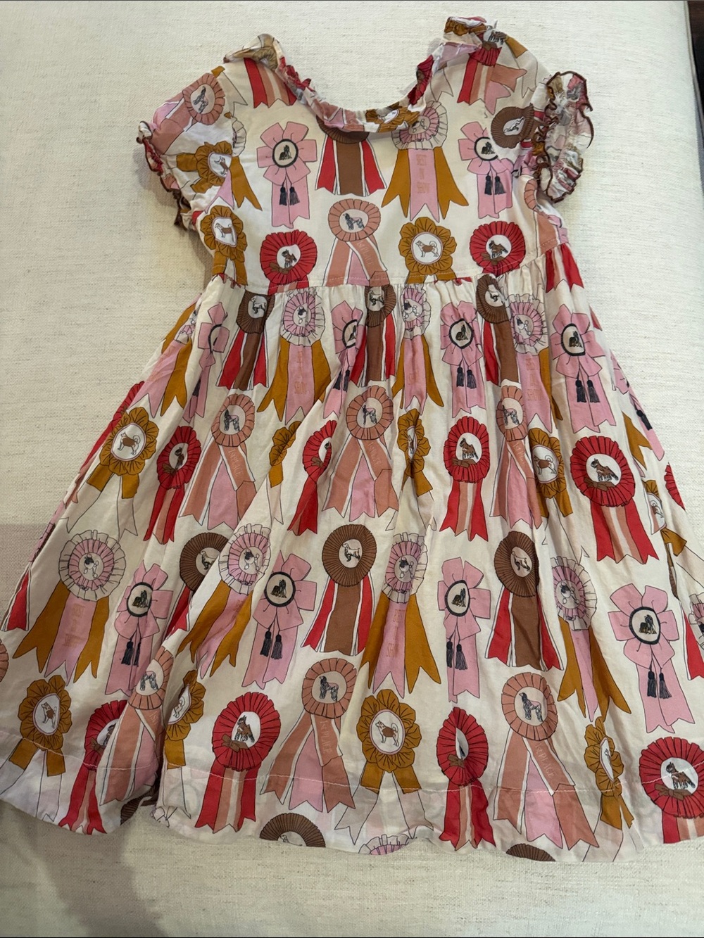 Girls Dog "Best in Show" Ribbon Print Dress  by Pink Chicken NY
